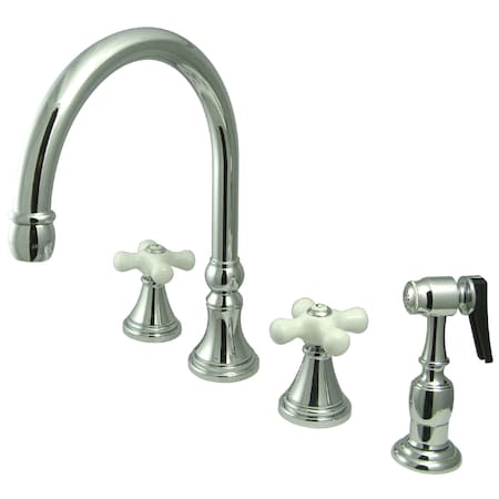 Kingston Brass Widespread Kitchen Faucet, Polished Chrome KS2791PXBS